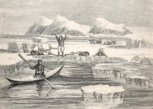 Eskimos Imitating Animals to Induce Europeans to Approach by Allen Young